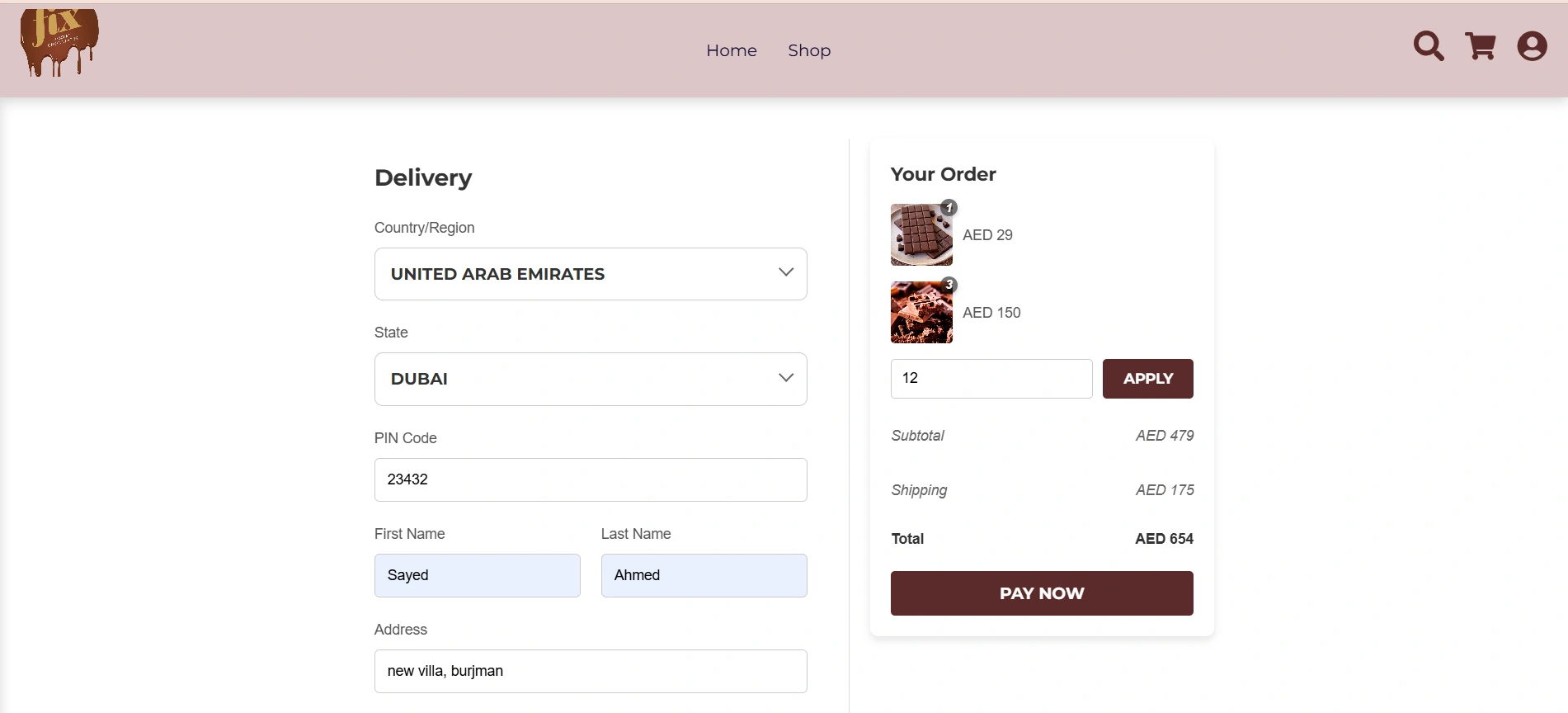Checkout Page
