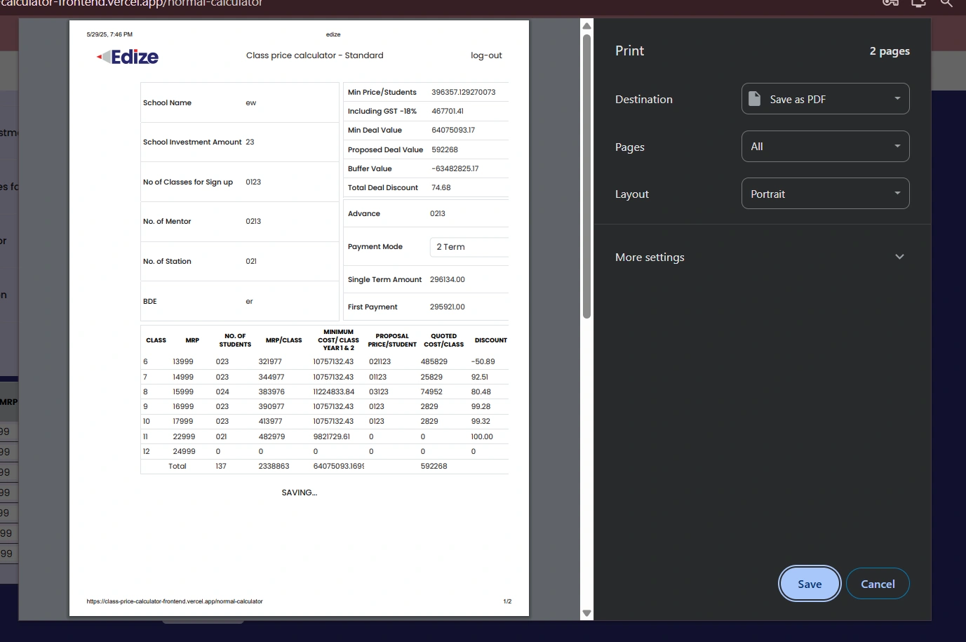 PDF Export